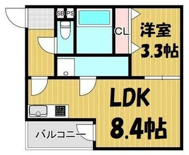 Katze志賀本通【2階】の間取り