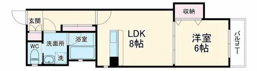 コンフォート松ヶ枝II【6階】の間取り