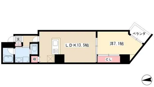 AXIA MEIEKI【6階】の間取り