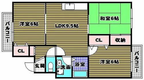 七々色ハイツ【2階】の間取り