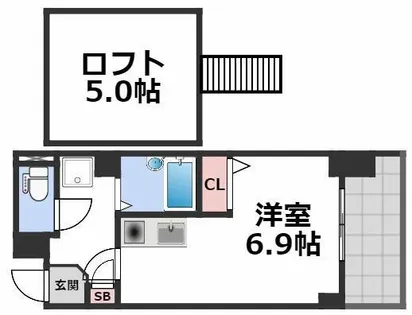 フォレスト森ノ宮【6階】の間取り