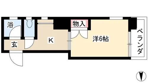 スクエア橘【4B号室】の間取り