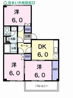 愛知県岡崎市伊賀新町【アパート】の間取り