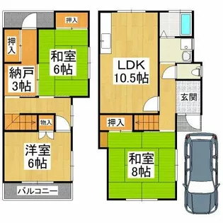 大阪府河内長野市上田町【一戸建】の間取り