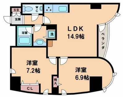21コートマルナカ【2階】の間取り