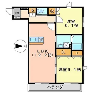 クレールメゾン【103号室】の間取り