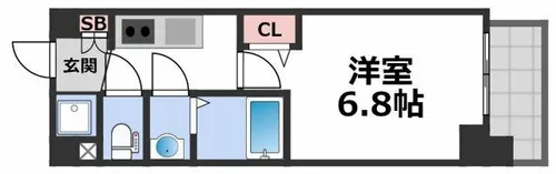 フォーリアライズ玉造フェリス【5階】の間取り