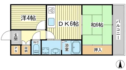 HIJIRIマンション【2-E号室】の間取り