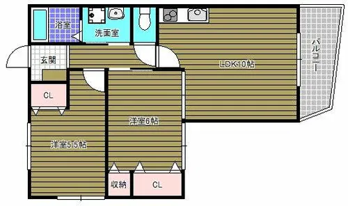 クレール金剛【2階】の間取り
