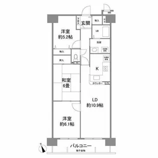 ネオハイツ名和【302号室】の間取り