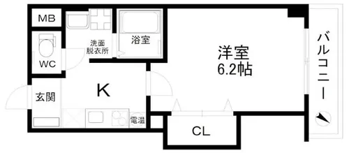 みおつくし岸里Ⅱ【1階】の間取り
