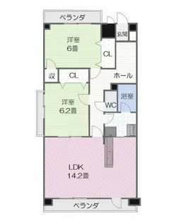 Un Belle富士見【2階】の間取り