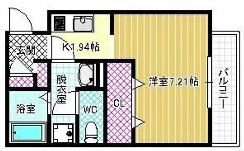 1Kの間取り画像