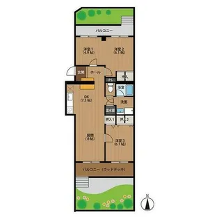 松月アイリス【1階】の間取り