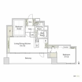 ルシェット白川公園【13階】の間取り