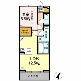 オレオール中央通【3階】の間取り