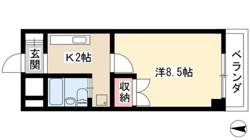 ガーデンハイツ港陽【6階】の間取り