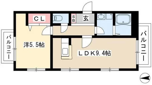 第3奥村マンション【6C号室】の間取り