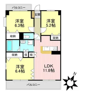 グラスィーユ【2階】の間取り