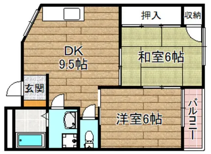 天神ハイツA棟【103号室】の間取り