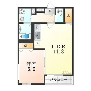 フジパレス堺浜寺石津Ⅲ番館【2階】の間取り