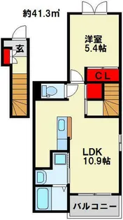 グラン・ジュテ【202号室】の間取り