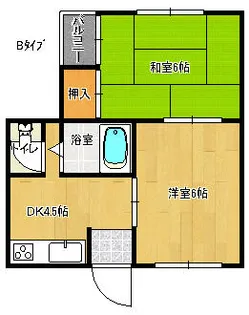 キャピタル住之江公園【4階】の間取り