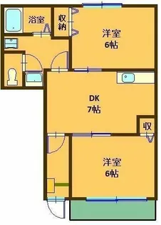 ジュネス茶屋【101号室】の間取り