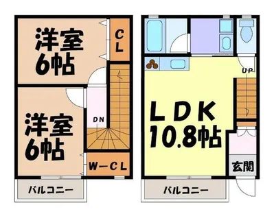 愛知県名古屋市名東区平和が丘4丁目【テラスハウス】の間取り