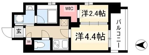シーズンフラッツ矢場【0504号室】の間取り