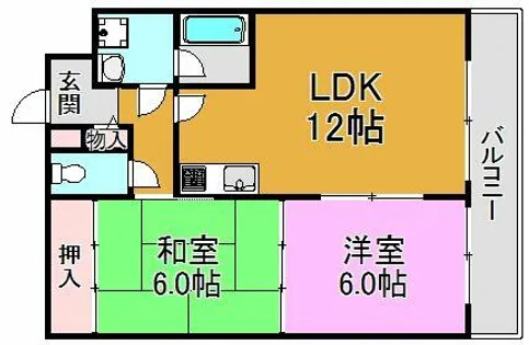 フェルザ長田【6階】の間取り