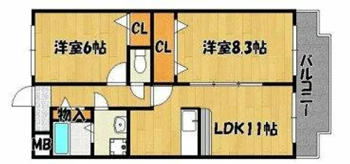 エートルウール―【103号室】の間取り