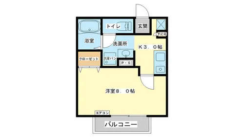 アパートメントハウス京口【2-B号室】の間取り