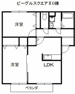 ビーグルスクエアA棟【101号室】の間取り