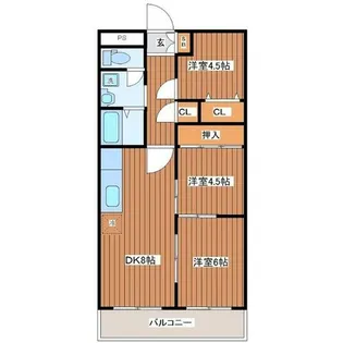 サンプラザ新石切【4階】の間取り