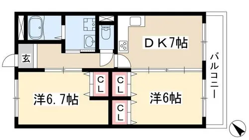 岡部ビル【308号室】の間取り