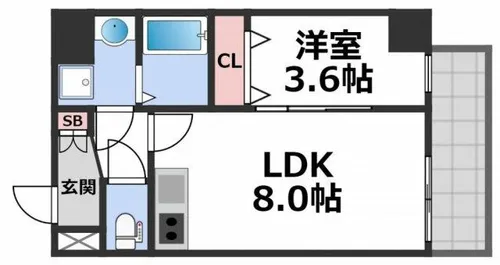 クローバー・レジデンス玉造【10階】の間取り
