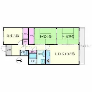 メゾンシャルマントI【302号室】の間取り