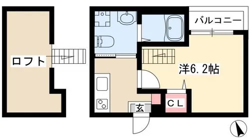 アロウ中小田井【1階】の間取り