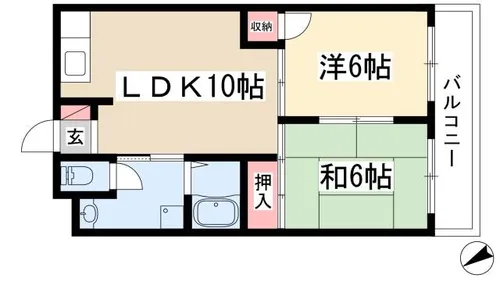 ムーニーウィン杁中【102号室】の間取り