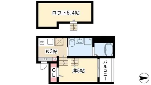 Casea【203号室】の間取り