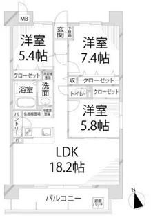 キャッスルコート田寺東【4階】の間取り