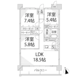 キャッスルコート田寺東【3階】の間取り