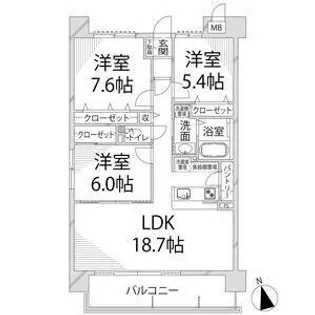 キャッスルコート田寺東【3階】の間取り