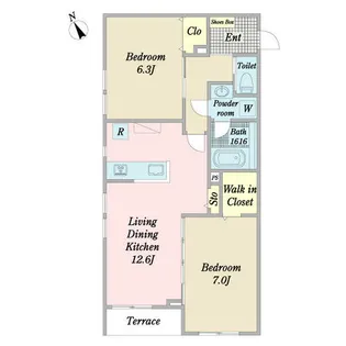 ウィンライト【0102号室】の間取り