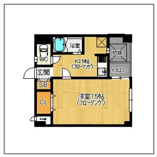 モン・ベル吉塚【4A号室】の間取り