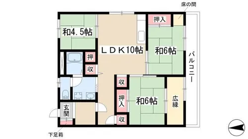 二葉レヂデンス【40A号室】の間取り