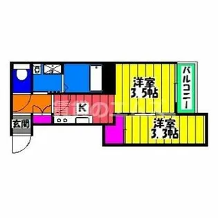 スマイラックス井尻Ⅲ【203号室】の間取り