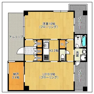 リバーフェイス博多【312号室】の間取り