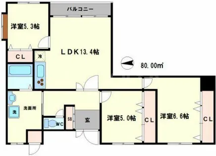 プライムアーク【3階】の間取り